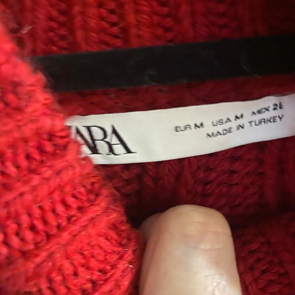 Brand new red Zara belted sweater medium - Picture 6 of 8